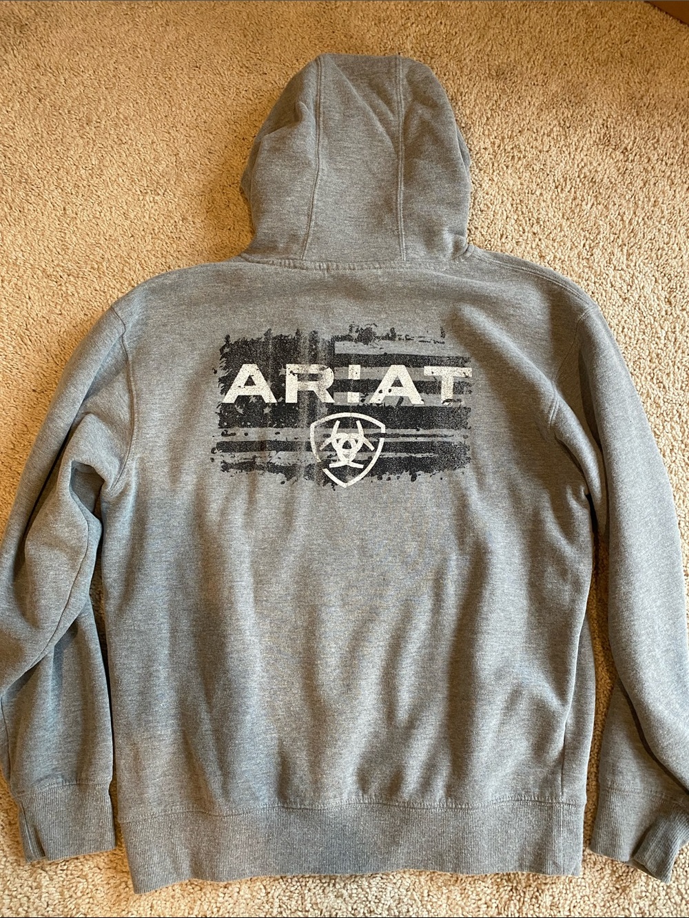 Ariat Heather Gray Pullover Hoodie with Shield Logo - Picture 4 of 5
